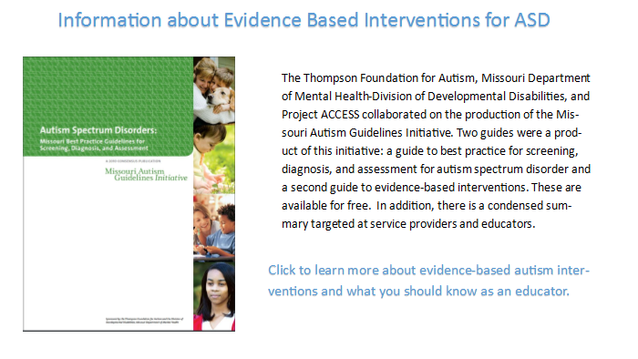 Learn about evidence-based interventions in autism.